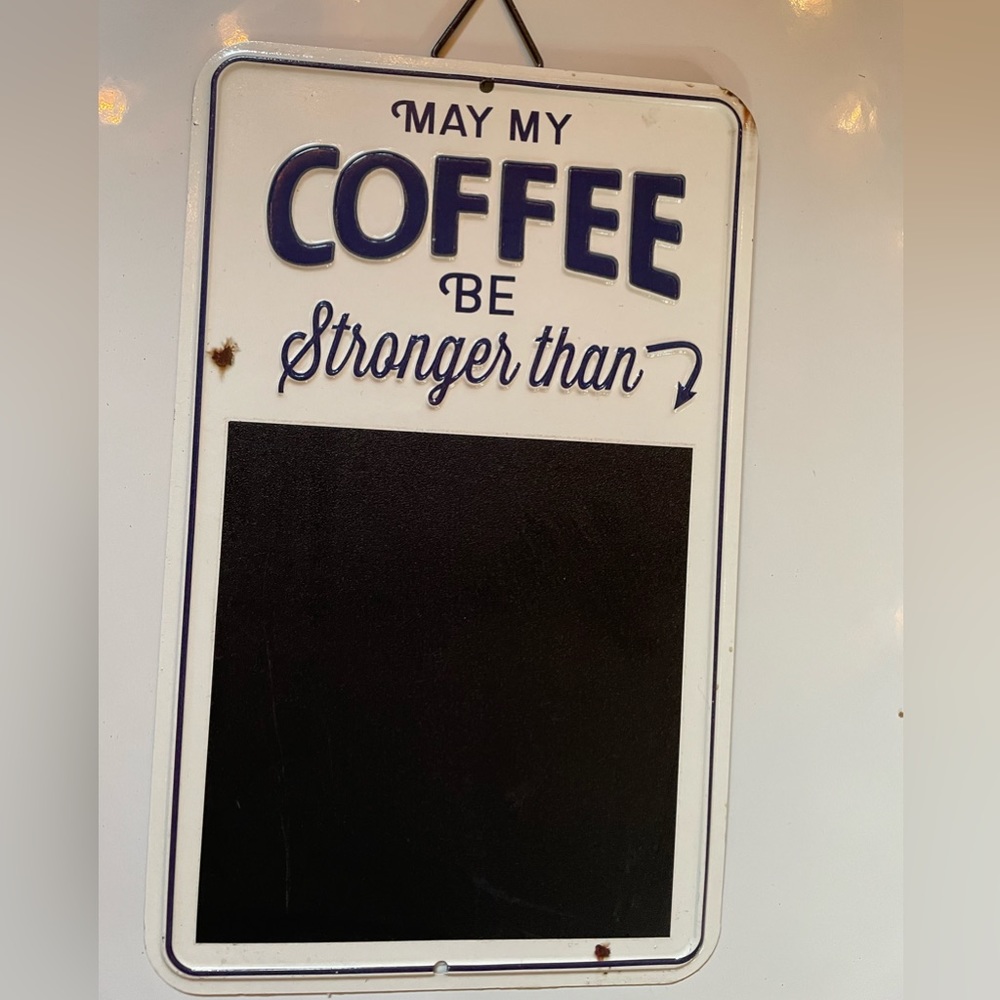 Metal and Chalkboard Coffee Sign